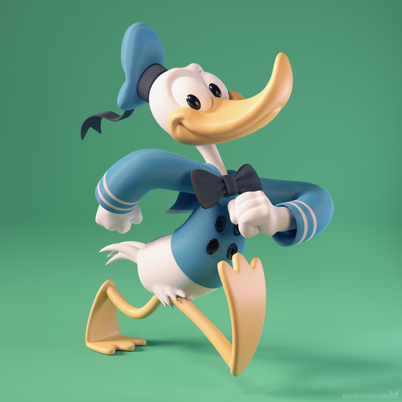 3D interpretation of the Donald Duck character
