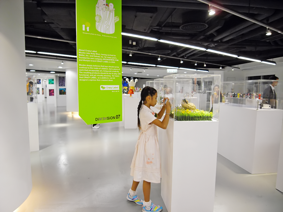 Vinyl toys of the Seamour Sheep comic characters on display at the Dimension 2007 designer toy exhibition in Hong Kong